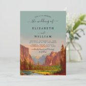 Yosemite Nationalpark Vintage Hochzeit Einladung (Stehend Vorderseite)