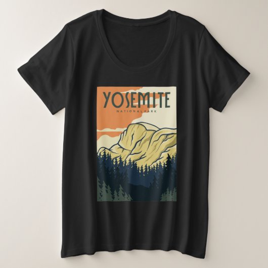 Yosemite Nationalpark Vintage Poster Große Größe T-Shirt (Design vorne)