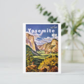 Yosemite Nationalpark Vintage Poster Postkarte (Stehend Vorderseite)