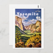 Yosemite Nationalpark Vintage Poster Postkarte (Vorne/Hinten)