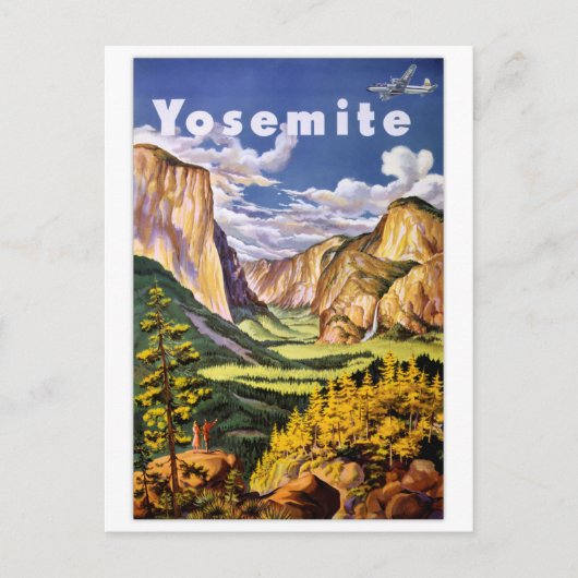 Yosemite Nationalpark Vintage Poster Postkarte (Vorderseite)