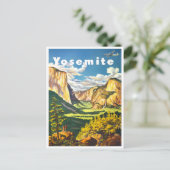 Yosemite Nationalpark Vintage Reise Postkarte (Stehend Vorderseite)