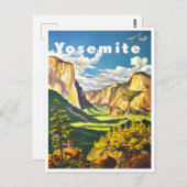 Yosemite Nationalpark Vintage Reise Postkarte (Vorne/Hinten)