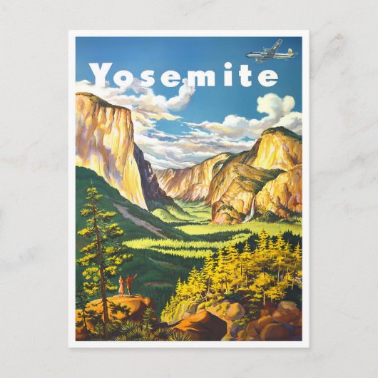 Yosemite Nationalpark Vintage Reise Postkarte (Vorderseite)