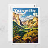 Yosemite Nationalpark, Vintage Reiseplakat Postkarte (Vorne/Hinten)