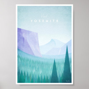 Yosemite Nationalpark Vintage Reiseplaner Poster