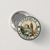 Yosemite Nationalpark Vintages Gebirge Button (Vorne & Hinten)