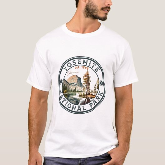 Yosemite Nationalpark Vintages Gebirge T-Shirt (Vorderseite)