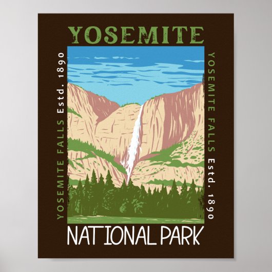 Yosemite Nationalpark Wasserfall Rückstand Poster (Vorne)