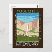 Yosemite Nationalpark Wasserfall Rückstand Postkarte (Vorne/Hinten)