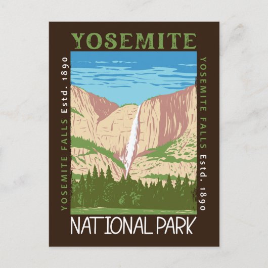 Yosemite Nationalpark Wasserfall Rückstand Postkarte (Vorderseite)