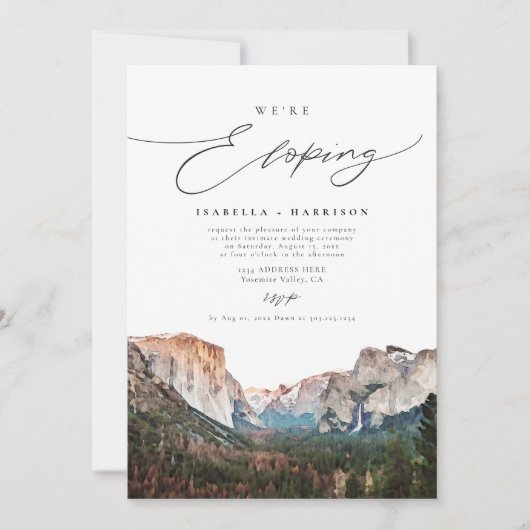 Yosemite Nationalpark Wasserfarbe Wir sind am Ents Einladung (Vorderseite)