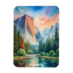 Yosemite Nationalpark Wasserfarben Malerei Magnet