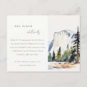 Yosemite Nationalpark Wasserfarbener Hochzeitstag Begleitkarte (Vorderseite)