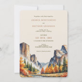 Yosemite Nationalpark Wasserfarbenland Hochzeit Einladung (Vorderseite)
