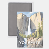 Yosemite-Nationalpark | Wasserfarbenreise Magnet (Vorderseite/Rückseite)