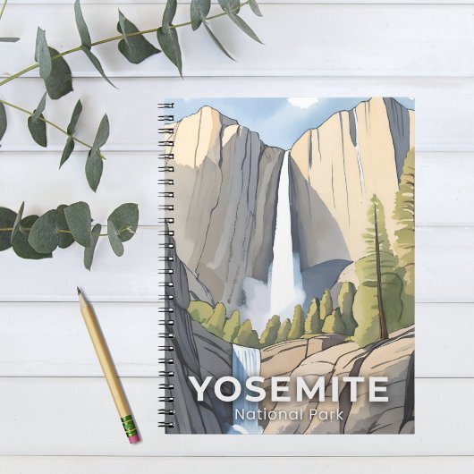 Yosemite-Nationalpark | Wasserfarbenreise Notizblock
