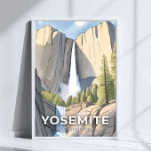 Yosemite-Nationalpark | Wasserfarbenreise Poster