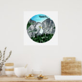 Yosemite Nationalpark Watercolor Yosemite Falls Poster (Küche)