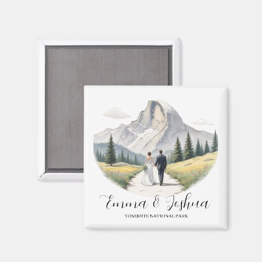 Yosemite Nationalpark Wedding Magnet - Custom (Vorderseite/Rückseite)
