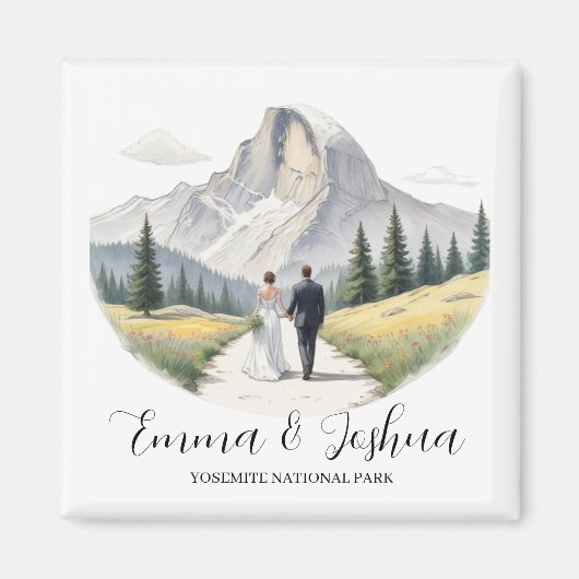 Yosemite Nationalpark Wedding Magnet - Custom (Vorne)