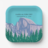 Yosemite Nationalpark Wedding Retro Pappteller (Vorderseite)
