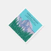 Yosemite Nationalpark Wedding Retro Serviette (Ecke)