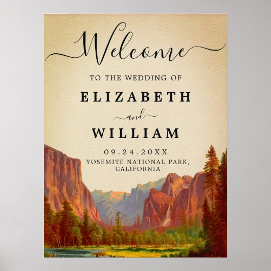 Yosemite Nationalpark Wedding Vintag Willkommen Poster (Vorne)