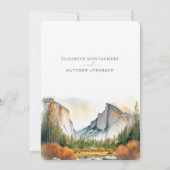 Yosemite Nationalpark Wedding Watercolor Einladung (Rückseite)