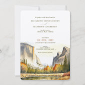 Yosemite Nationalpark Wedding Watercolor Einladung (Vorderseite)