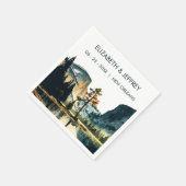 Yosemite Nationalpark Wedding Watercolor Serviette (Ecke)