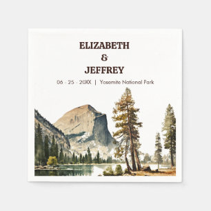 Yosemite Nationalpark Wedding Watercolor Serviette
