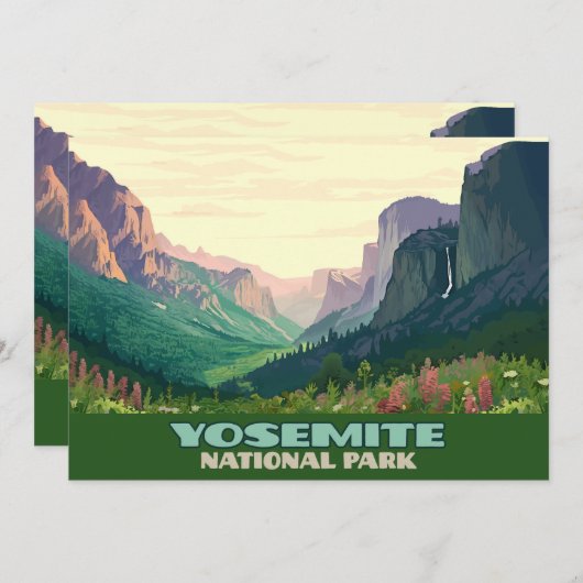 Yosemite Nationalparktal Halbkuppel Einladung (Vorne/Hinten)