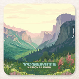 Yosemite Nationalparktal Halbkuppel Rechteckiger Pappuntersetzer