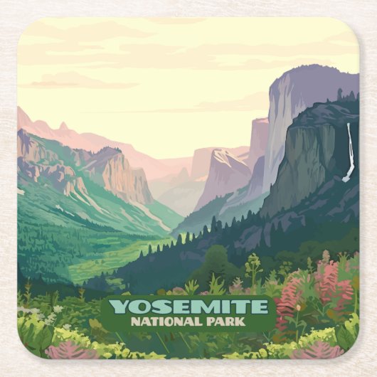 Yosemite Nationalparktal Halbkuppel Rechteckiger Pappuntersetzer (Vorderseite)
