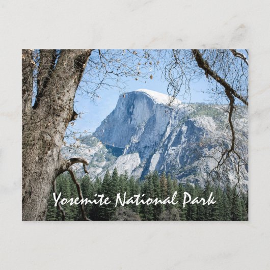 Yosemite-Nationalparktext, Foto des Halbkuppels Postkarte (Vorderseite)