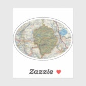 Yosemite NP Vintag Road Map Aufkleber (Blatt)