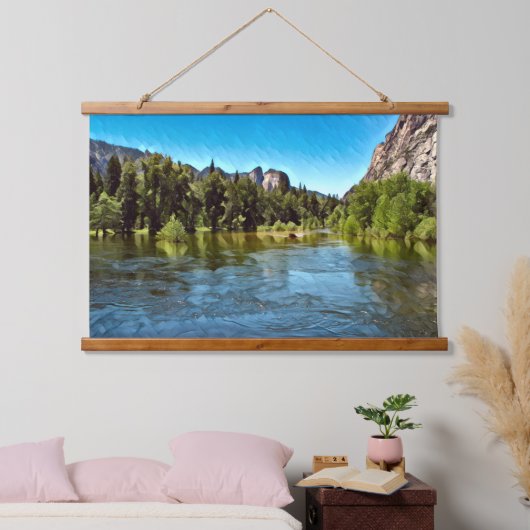 YOSEMITE OASIS-Holztäfelung Wandteppich Mit Holzrahmen (Schlafzimmer)