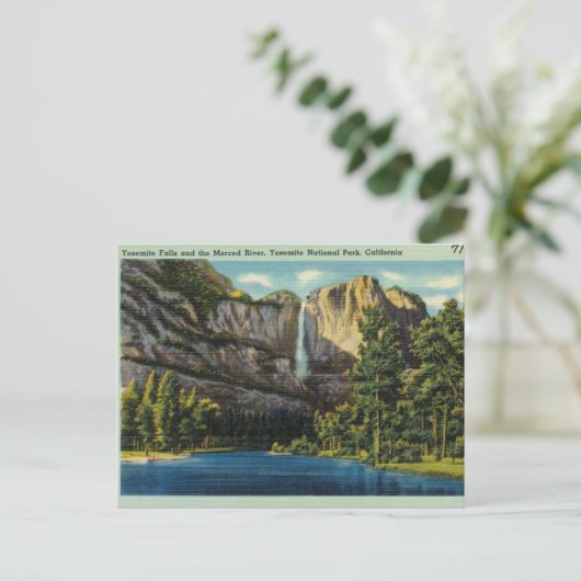 Yosemite Park Falls Postkarte (Stehend Vorderseite)
