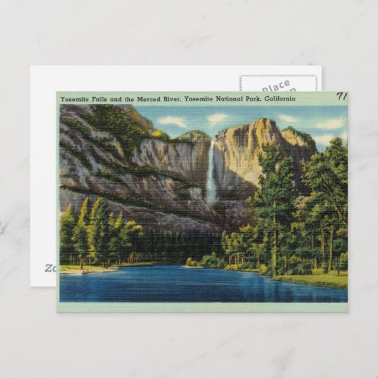Yosemite Park Falls Postkarte (Vorne/Hinten)