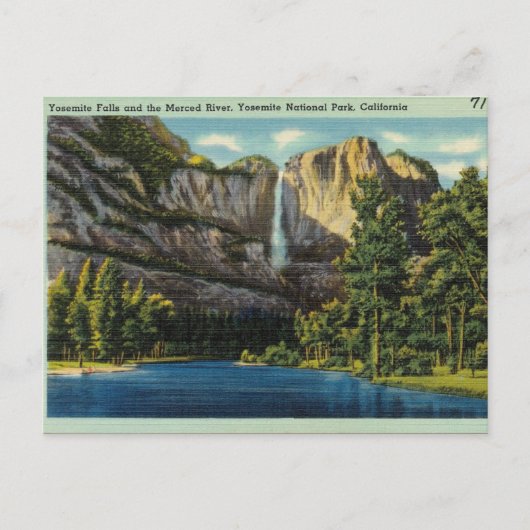Yosemite Park Falls Postkarte (Vorderseite)