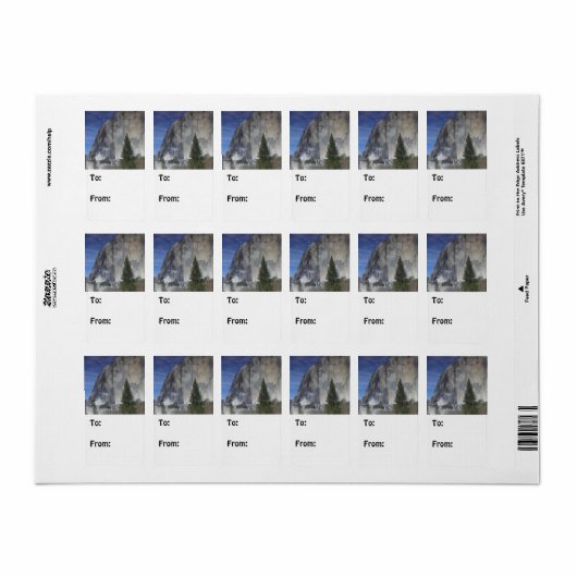 Yosemite Reflection Adressaufkleber (Vorne)