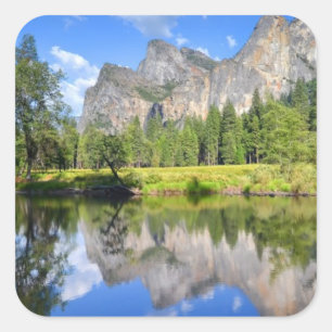 Yosemite Reflection Quadratischer Aufkleber