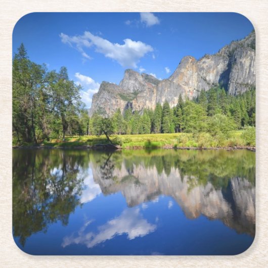 Yosemite-Reflexion Rechteckiger Pappuntersetzer (Vorderseite)