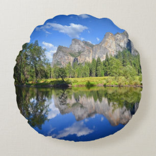 Yosemite-Reflexion Rundes Kissen