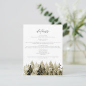 YOSEMITE Rustikale Wasserfarben-Pine-Treppenkarte Einladung (Stehend Vorderseite)