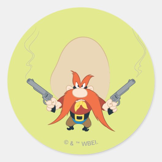 Yosemite Sam Back Off Runder Aufkleber (Vorderseite)