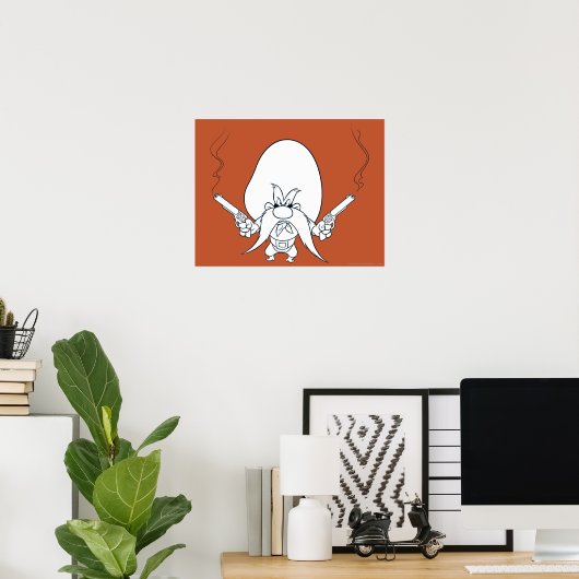Yosemite Sam Srauking Guns Poster (Heimbüro)