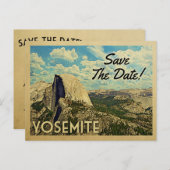 Yosemite Save the Date Vintager Nationalpark Ankündigungspostkarte (Vorne/Hinten)