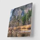 Yosemite Scenic Falls Quadratische Wanduhr (Winkel)
